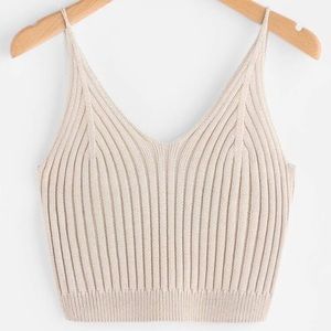 Shein Ribbed Crop Knit Top